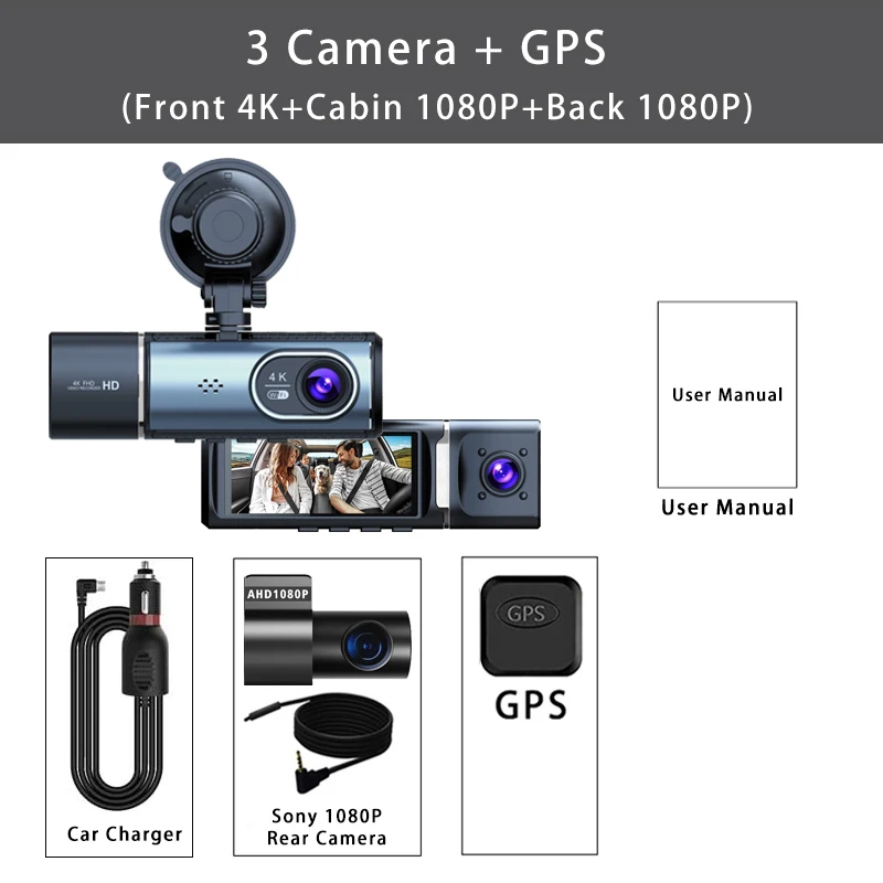 3 Camera DVR-GPS