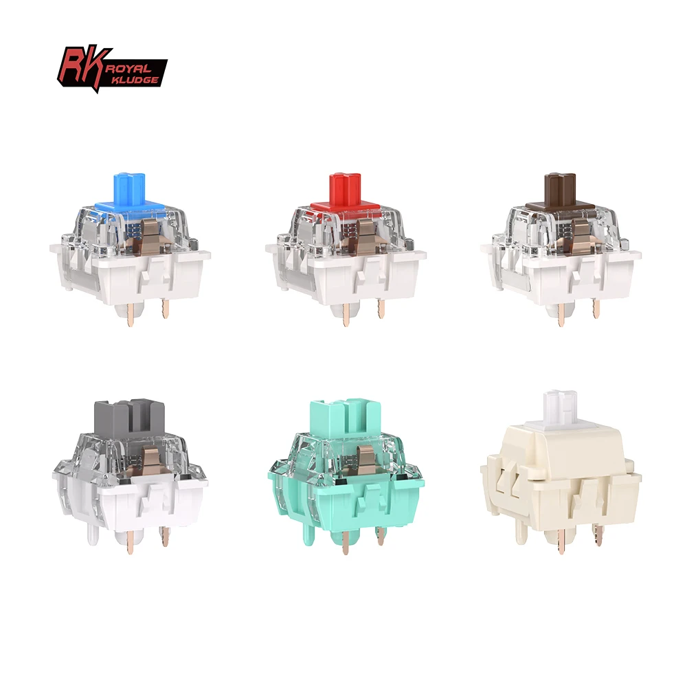 Rk-interruptor de Teclado Mecânico Clicky Tátil Linear de Pinos Silencioso Rgb mx Azul Vermelho Marrom Interruptores Skycyan para Teclado Gaming