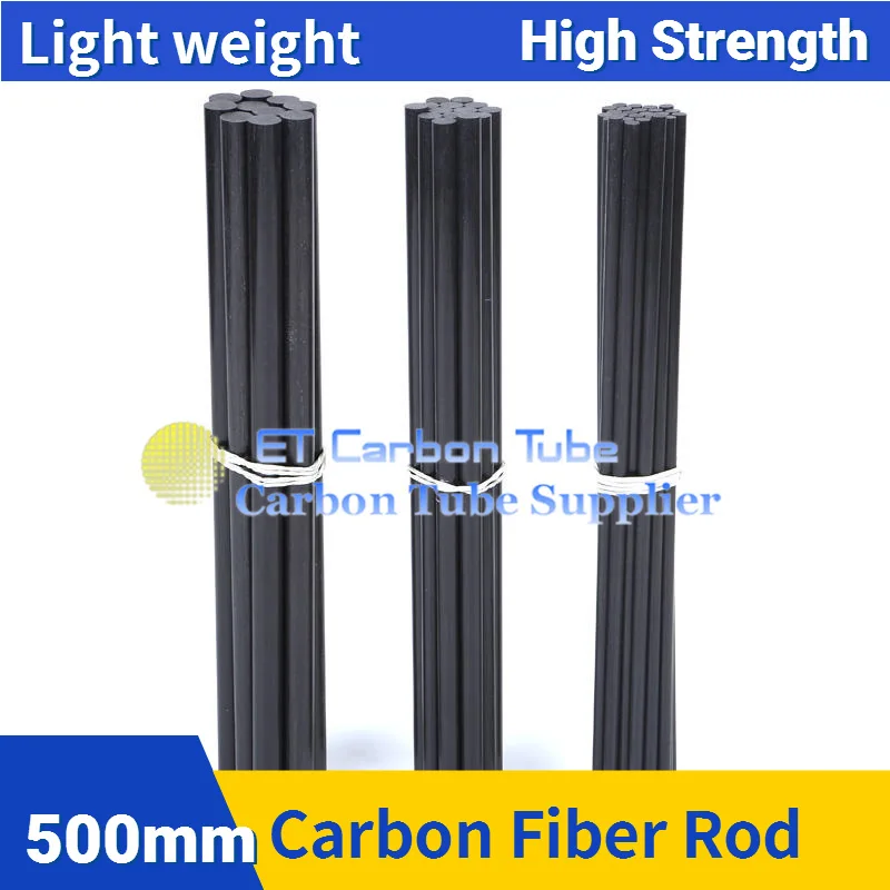 5 Tiges Cylindriques En Fibre De Carbone – Diamètre 7 Mm X Longueur 0,5 M – Solides Et Légères – Pour Modèles RC, DIY, Robotique, Aviation