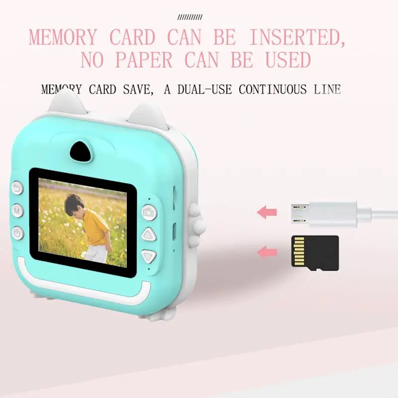 Kids Instant Print Camera Mini Digital Camera HD Video Recording Thermal Print Photo Paper Boys Girls Birthday Gifts digital camera