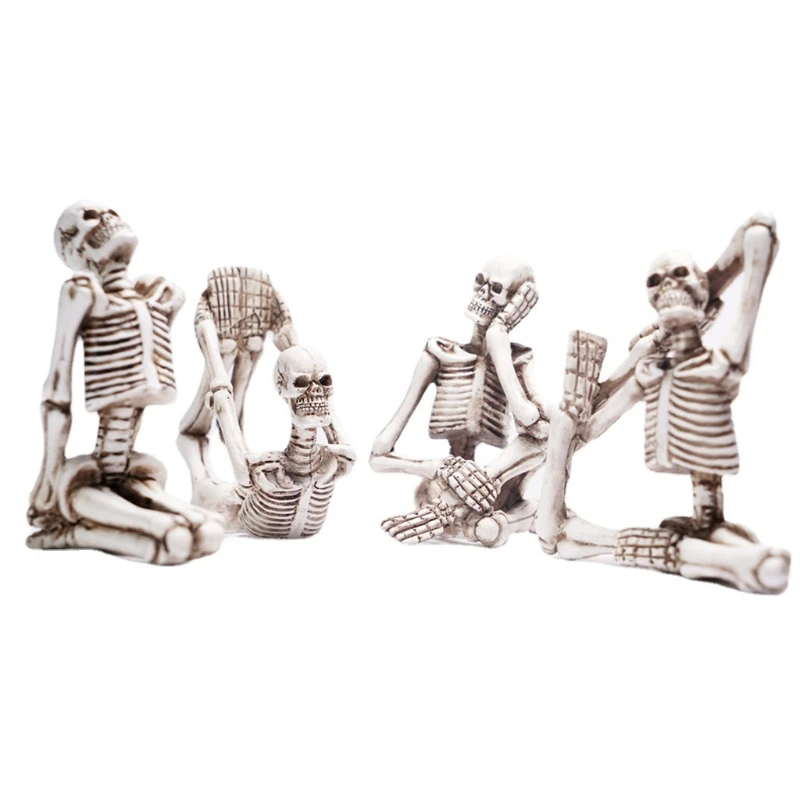 

Yoga Skeleton Gothic Resin Decorations for Horror Theme Party 4 Packs