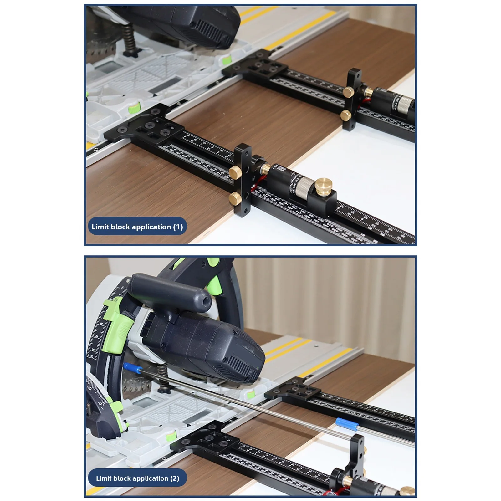 Circular Saw Track Set Adjustable Limiters and Rails Track Saw Parallel Rail  Kit Multifunctional Clear Scale for Planers