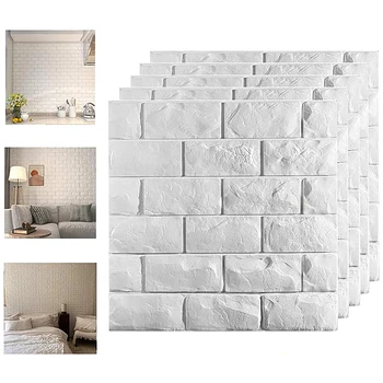 Autocollant mural motif brique 3D, 5/15/30 pièces, 35x38.5 CM, Imitation brique, décoration murale, papier peint auto-adhésif imperméable pour chambre 1