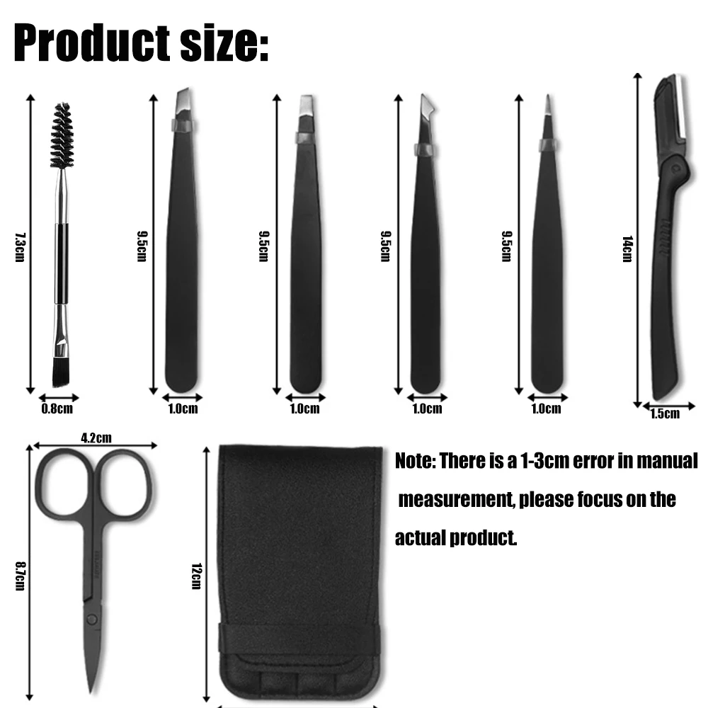 6/8PCS 눈썹 족집게 세트 미용 얼굴 제모 도구에 대 한 눈썹 칼 가위와 전문 스테인레스 스틸 족집게