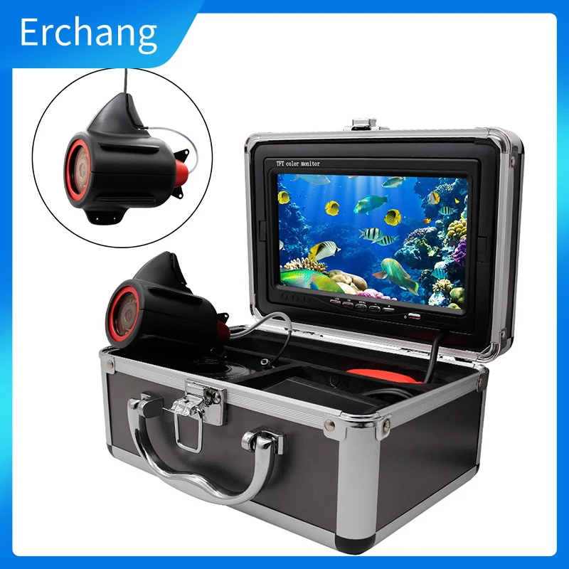 Erchang Underwater Fishing Camera 7 Inch Winter Fishing Camera 1000TVL 24pcs Light Recording Infrared Ice fishing accessories fish finder