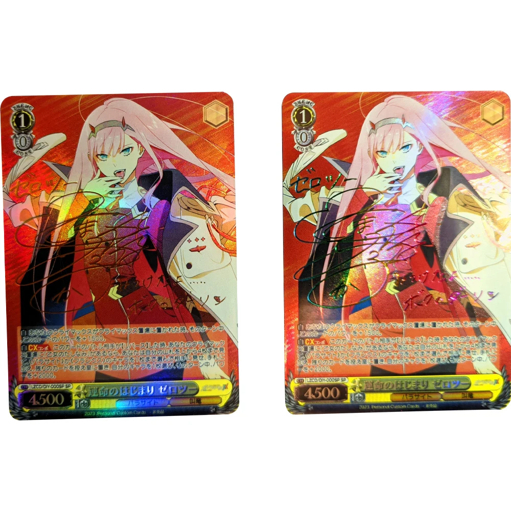 

WS Collection Card Anime DARLING in the FRANXX Zero Two UV Refractive Color Flash Card Bronzing Signature Card Boy Child Gifts