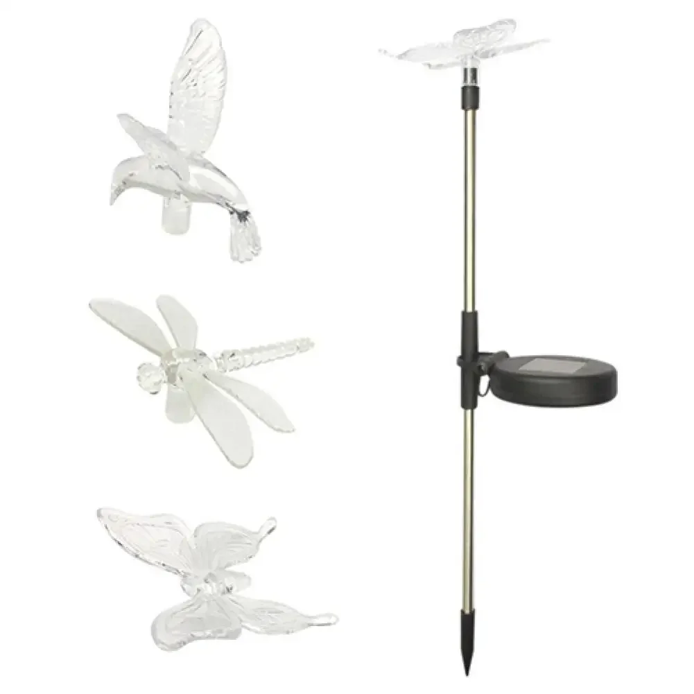 Solar Lawn Lights Butterfly Dragonfly Bird Colored LED Decorative Lighting Outdoor Waterproof Courtyard Garden Landscape Lights
