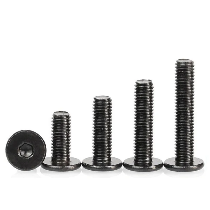 5~50pcs/lot M2 M2.5 M3 M4 M5 M6 M8 Black Galvanized 304 Stainless Steel CM Hex Hexagon Socket Ultra Thin Flat Wafer Head Screw