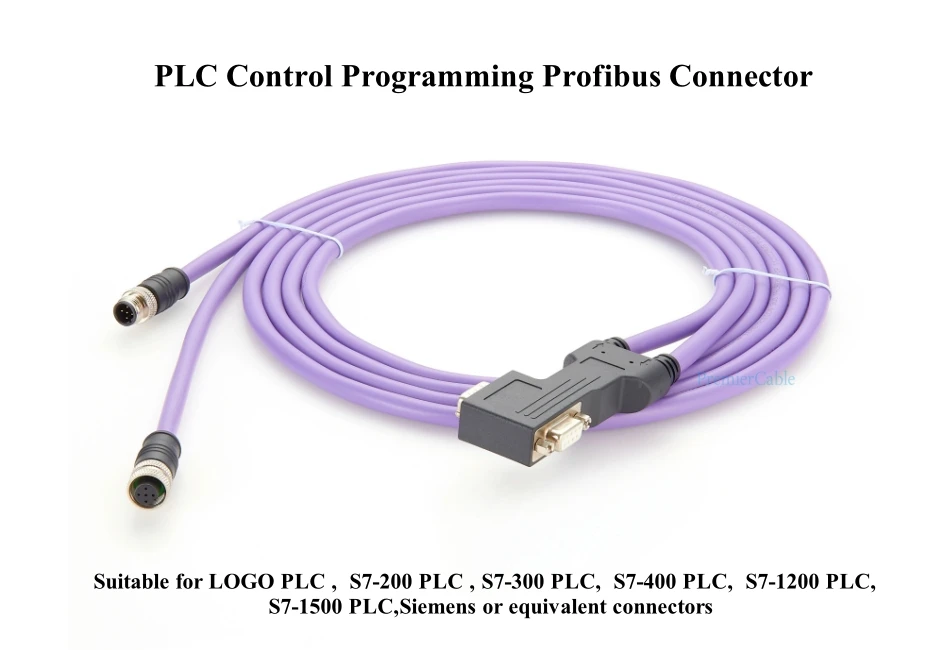 SPS Profibus Kabel 90er ° M12 B-codiert auf D-SUB DB9 Profibus-DP Industrie-Datenkabel, kompatibel mit SUBCON-PLUS-PROFIB/90X/PG/M12 – Detail 3