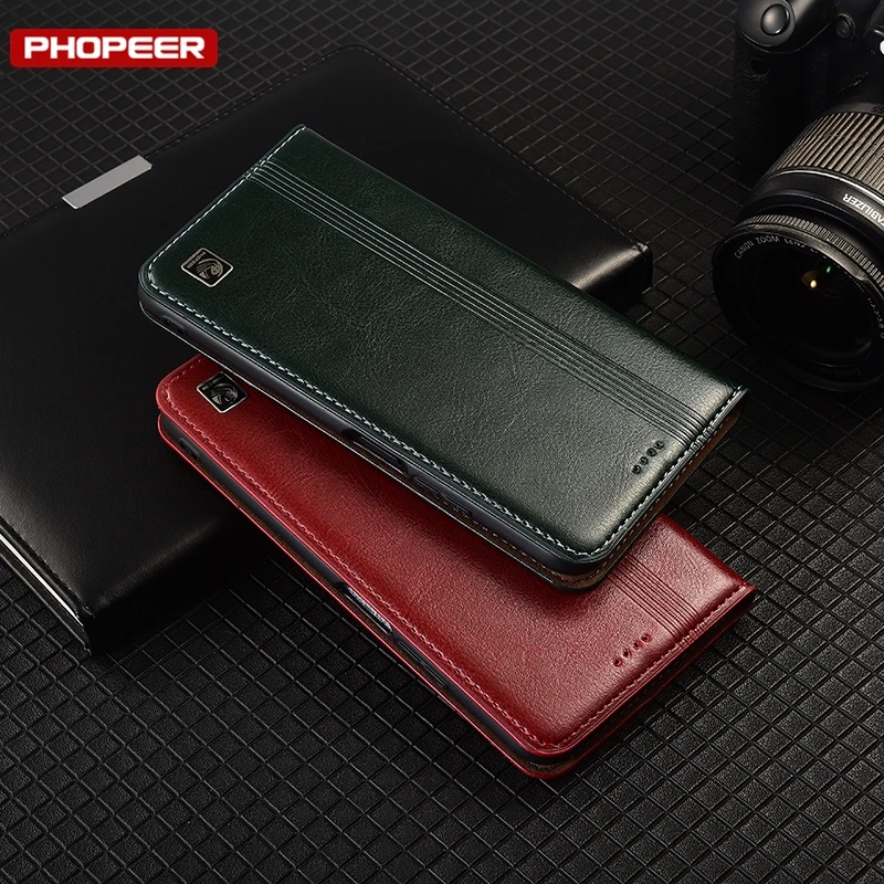 Premium Genuine Leather Flip Wallet Phone Cover
