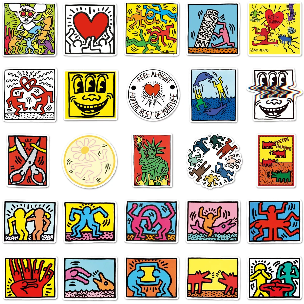 10/30/50PCS Keith Stickers Interesting Art Graffiti DIY Cartoon Decoration Scrapbook Fridge Luggage Laptop Phone Guitar Sticker — view 6