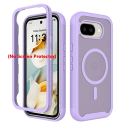 Shockproof Matte Magnetic Phone Case with Soft TPU Frame and Translucent Acrylic Back Cover - Pixel 10A (Light Purple)