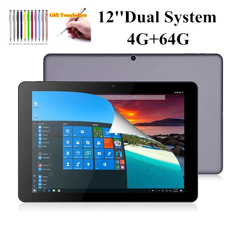 12 INCH 64 Bit  CWI520 Dual OS 4GB DDR+64GB Windows 10 and Andorid 5.1 Dual Cameras 2160 x 1440 IPS HDMI-Compatible X5 Z8350 CPU best budget tablet Tablets