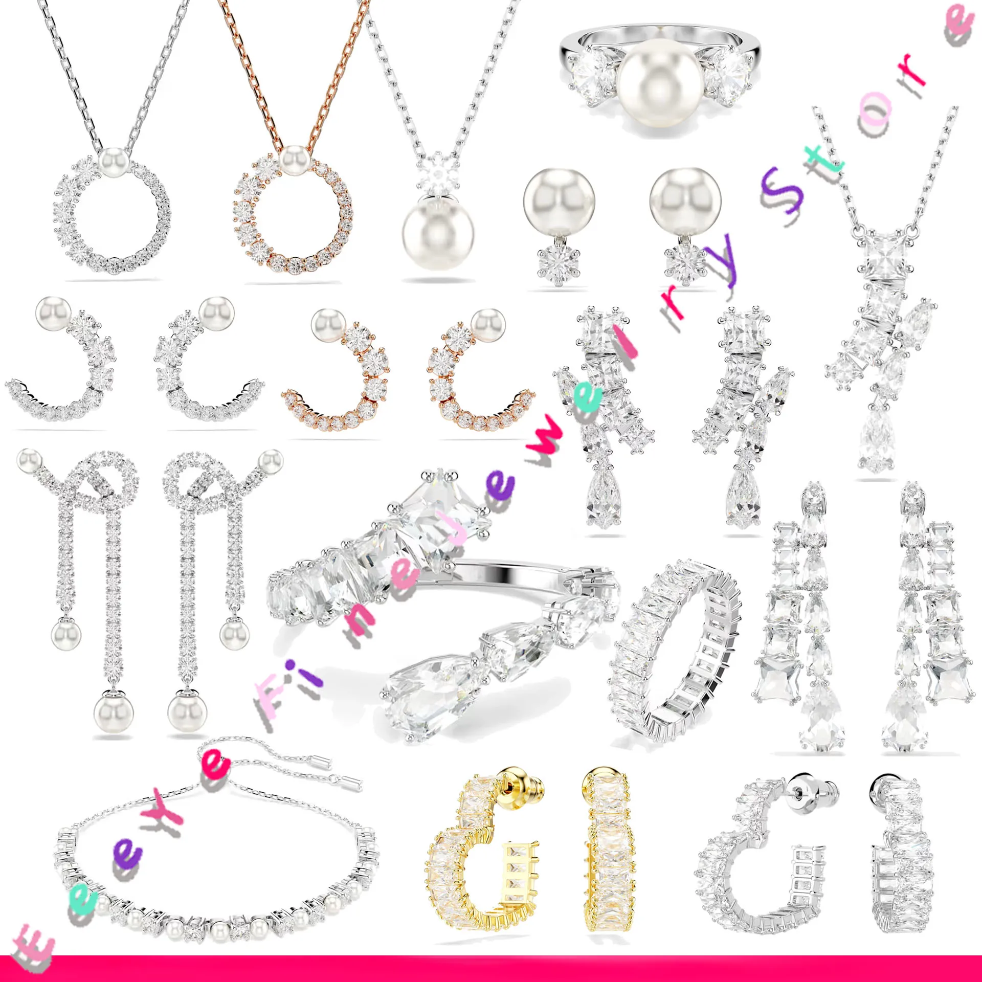 Женский жемчужный комплект ожерелье