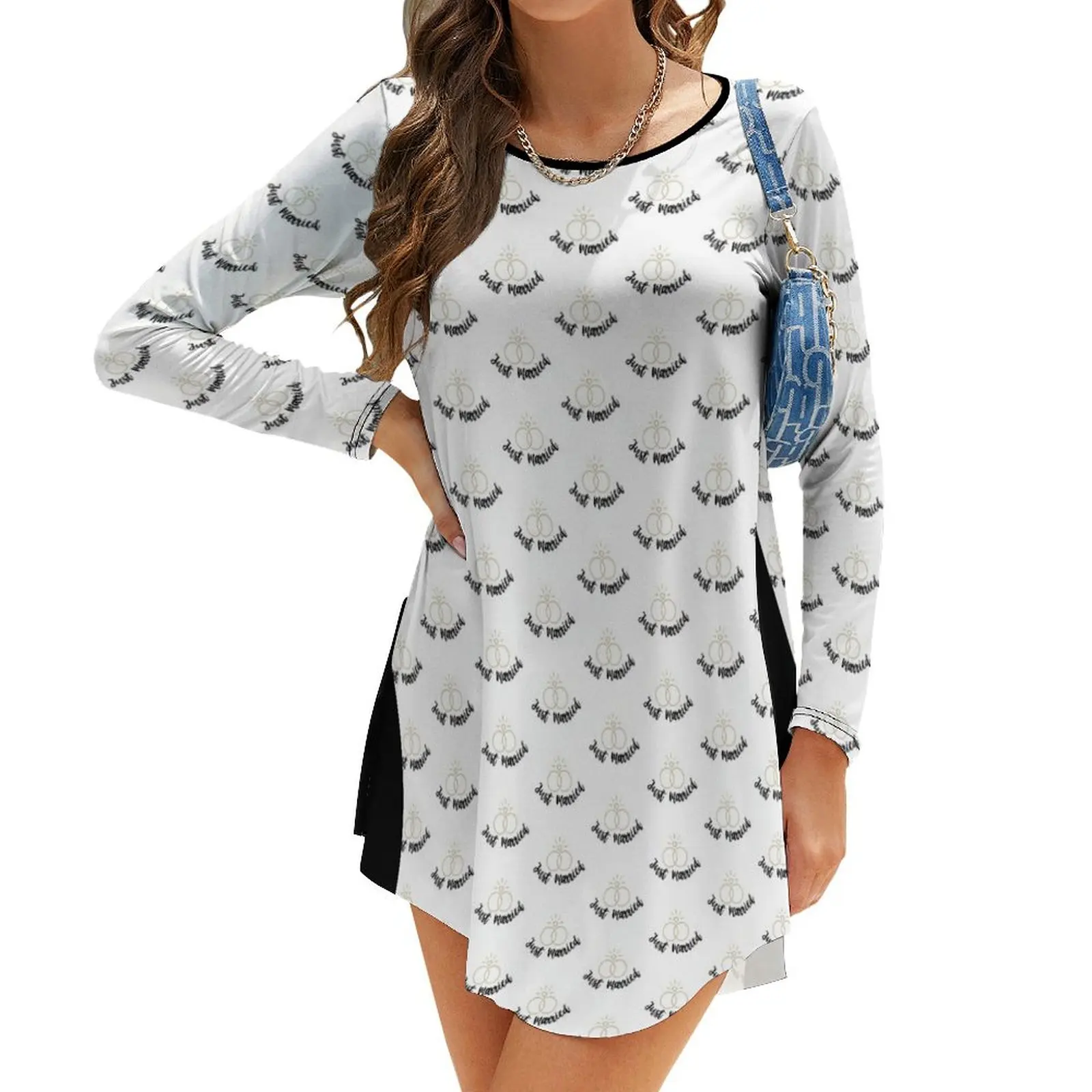 

Just Married Long-Sleeve Dress Dress for girls dress summer party evening elegant luxury celebrity purple