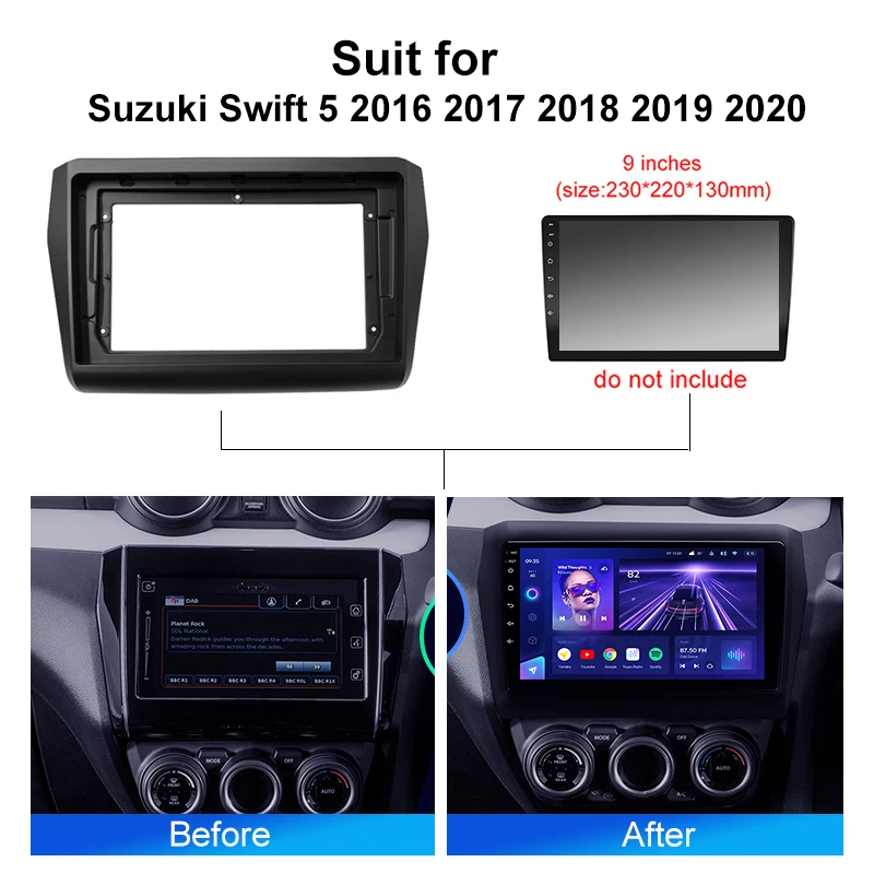 Mascherina Autoradio Per Suzuki Swift 2007+ – Connects 2 CT24SZ02, Colore Nero