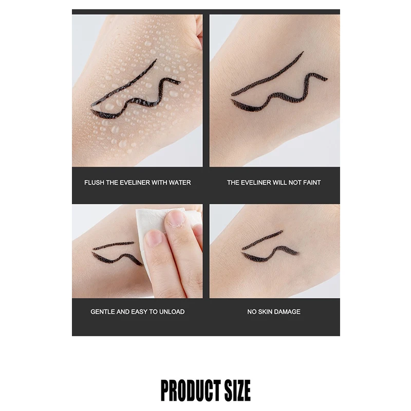 Double-ended Quick-drying Eyeliner Pen Triangular Stamp Brush 2 In 1 Waterproof Lasting Non-smudge Liquid Eyeliner Hot Cosmetic 5