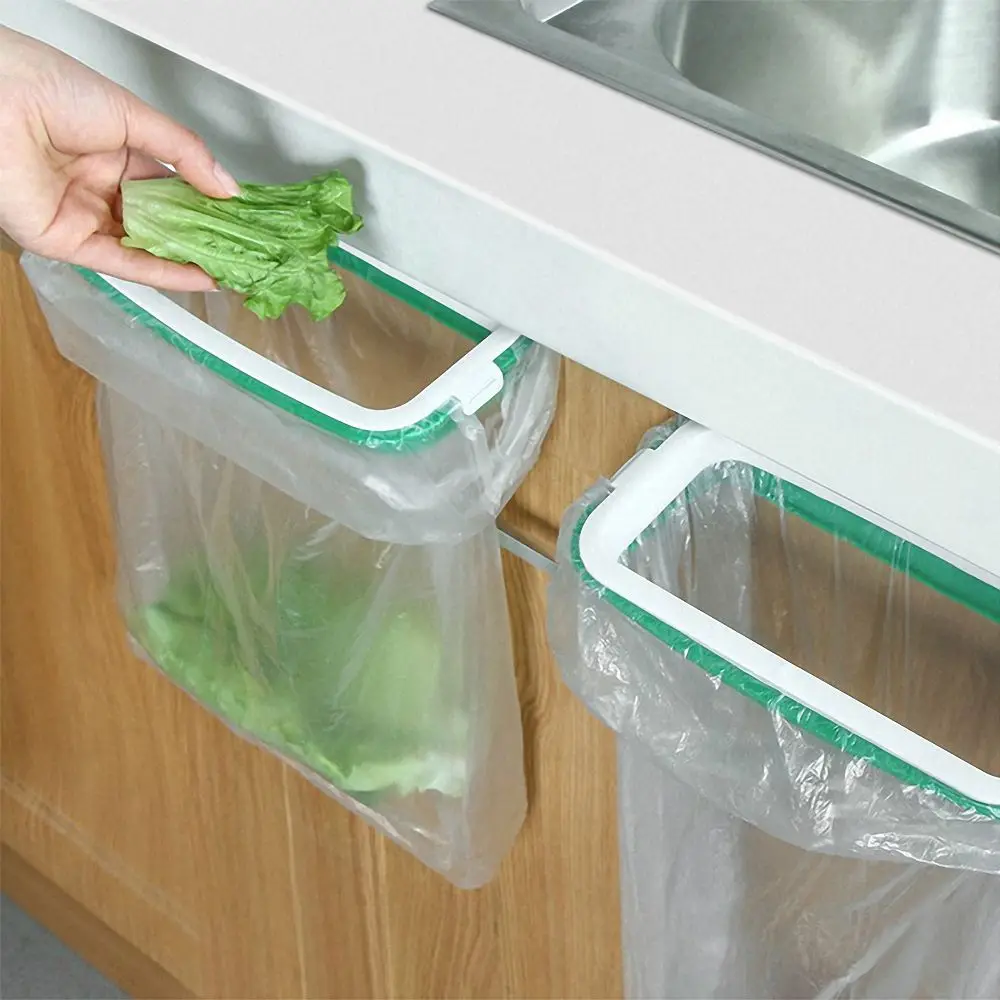 Hanging Plastic Holder Trash Bag Plastic Kitchen Trash Storage Rack