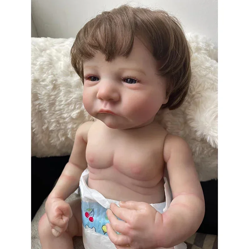 

49cm Already Painted Finished Reborn Baby Doll Levi Awake Newborn Baby Kids Toy Gift