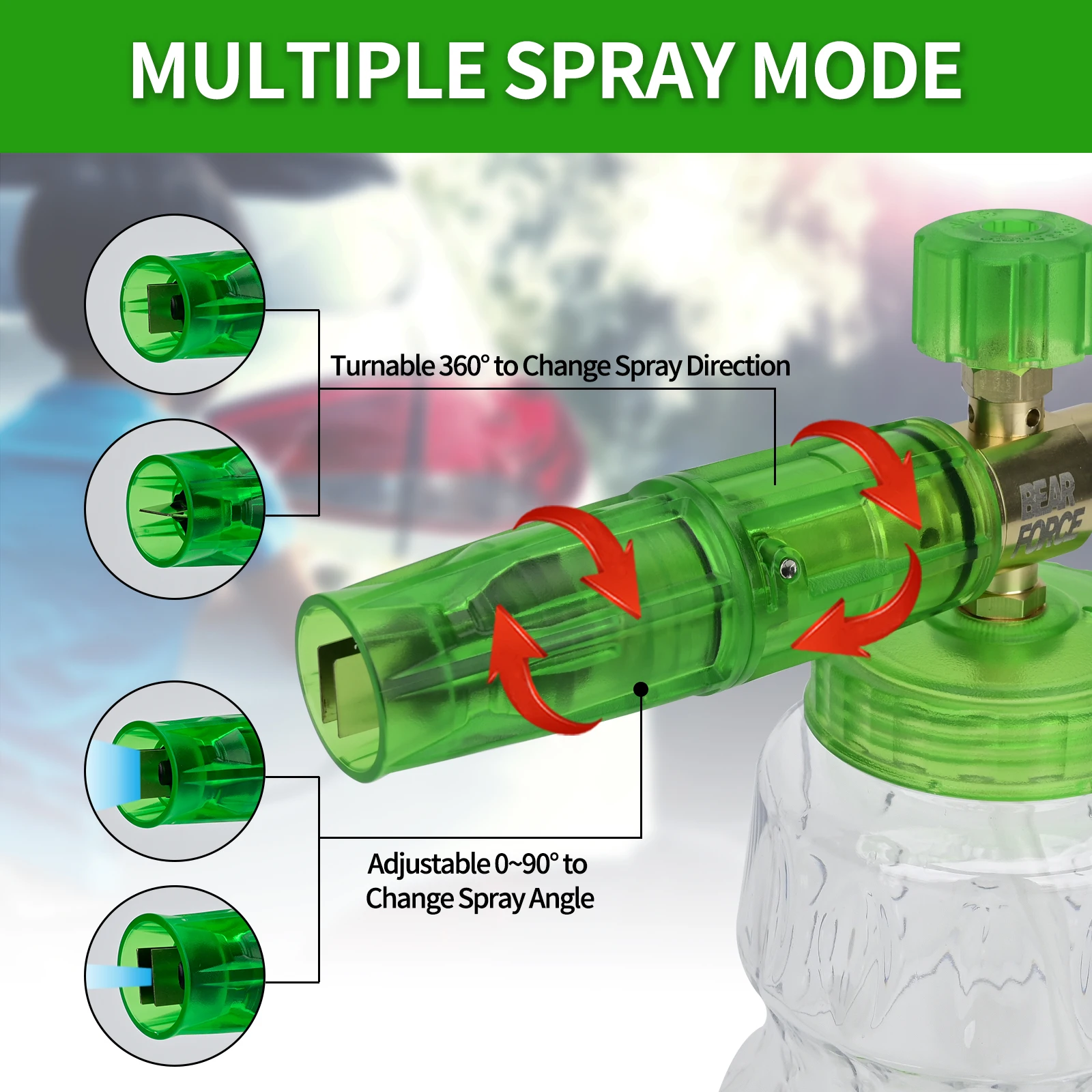 Pressure Washer Aluminum Foam Cannon Foam Generator Snow Foam Lance with 1/4” Quick Connector for Portland Husky Ryobi Greenwork 5