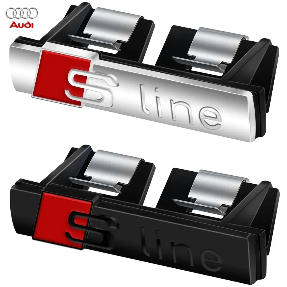 S Line Logo Auto Griglia Anteriore Badge Sticker Metal S Line Emblem Per Audi S A3 A4 B8 8P 8V B6 A5 A6 C7 Q5 B9 B7 C6 A1 Q7 Q3 Tt A7