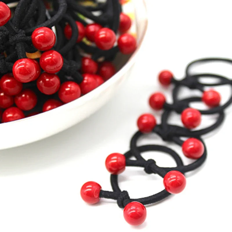Red Cherry Baby Hair Bands Cute Girls Elastic Ponytail Holder Ties Heaband Kids Headwear Ropes Scrunchie Hair Accessories 3