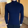 Casual Men Winter High Solid Color Sweater Turtleneck Brand Mens White Sweaters Slim Knitted Fit Pullover Twist Striped Knitwear 5