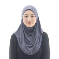 One Piece Amira Hijab Muslim Women Solid Head Scarf Wrap Shawl Pull On Ready To Wear Hijabs Islamic Niab Nikab Instant Headscarf