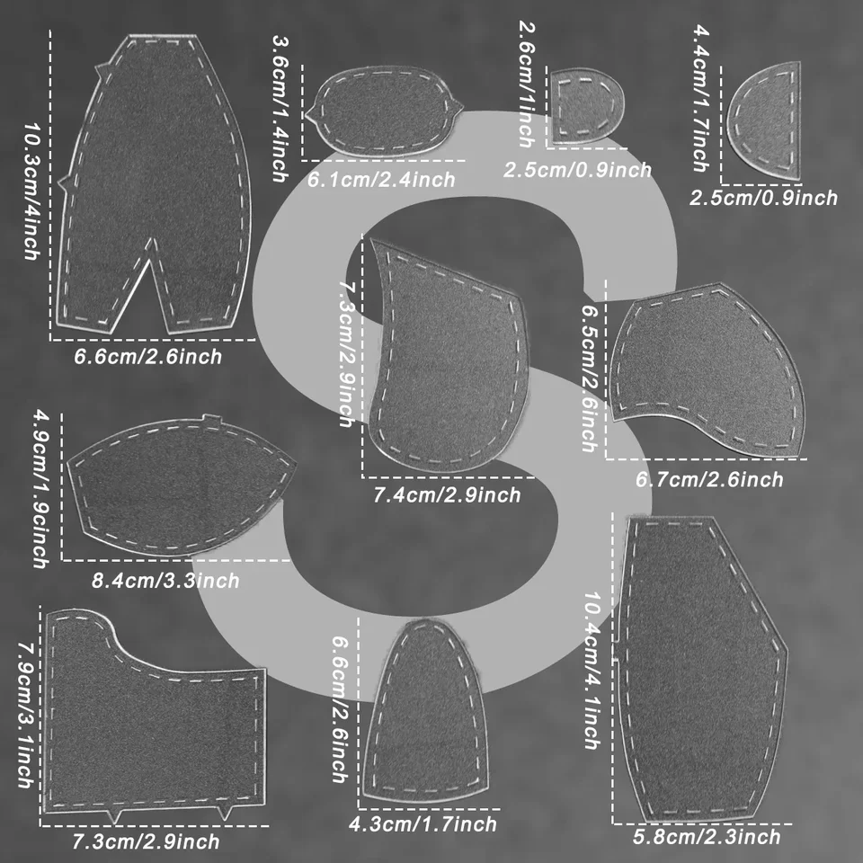 Keenso 10-Piece Memory Bear Sewing Patterns - 12 Inch Reusable Acrylic Templates For DIY Doll Making