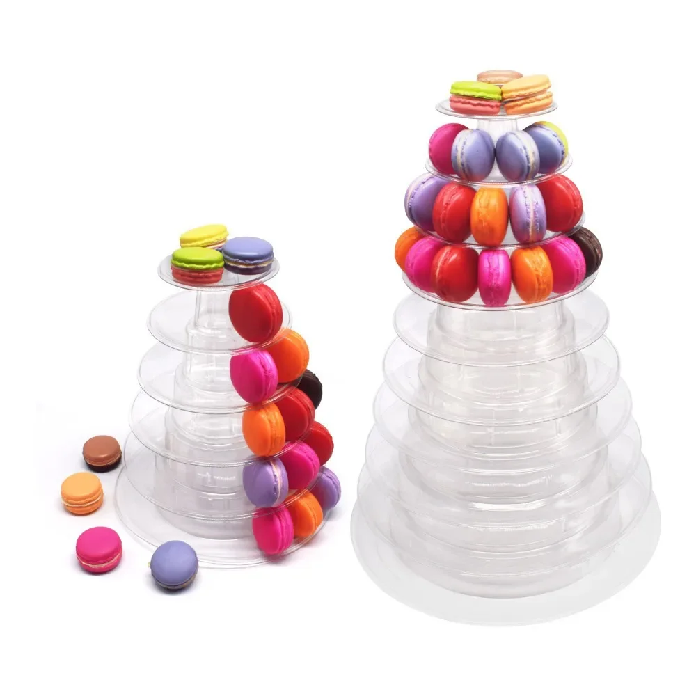 4/6/10-Tiers Macaron Display Stand Cupcake Tower Rack Cake Stands PVC Tray For Wedding Birthday Cake Decorating Tools Bakeware cake stand dessert stand cake decorating tools