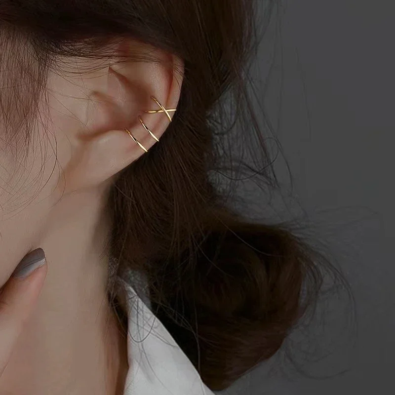 Stainless Steel Clip Earrings for Women High Quality Creative Simple C Non-Piercing Ear Clip Cuff Ear Buckle Trend Jewelry Gift