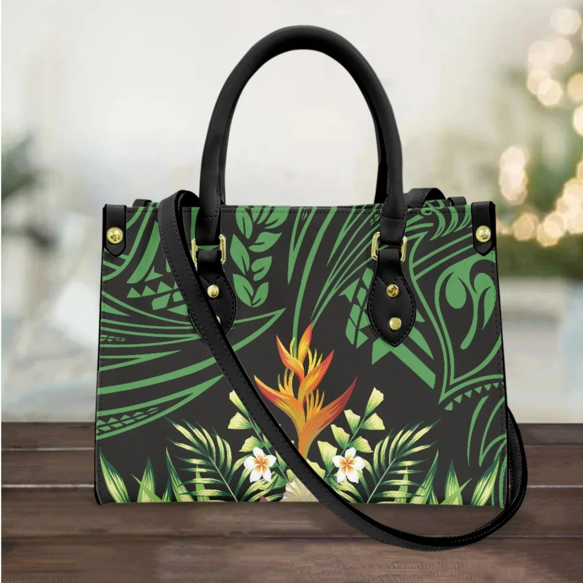 Hawaiian Hibiscus Flower Print Handbag Polynesian Style Fashion Party Clutch Totes New Long Shoulder Strap Women Messenger Bag
