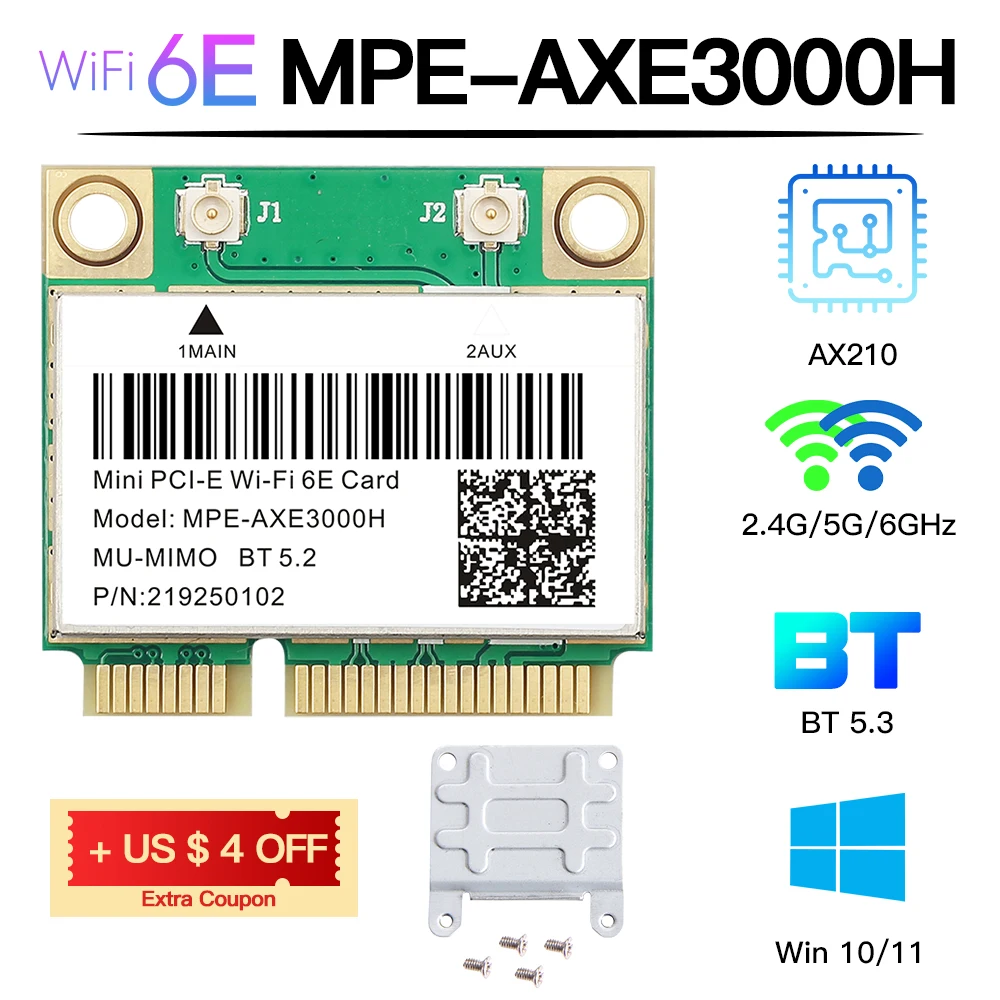 Mini Pcie Wifi Card Bluetooth Wifi Bluetooth Adapter Ax210 Wifi 6e