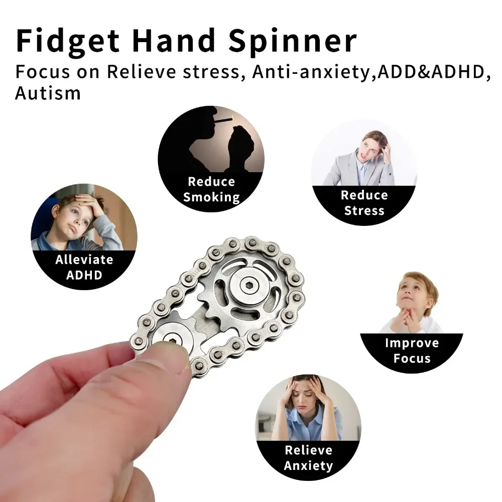 Fidget Toys Fidget Spinner Fidget Toy Fidget Spinners Fingertip Stress Relief Toy Fingertip Decompression Toy Finger Gyro Toy Gear Chain Gyro Fingertip Gyro Sprockets Chains Sprockets Flywheel Metal Toys Sproket Roadbike Spinner Fingertip Toys
