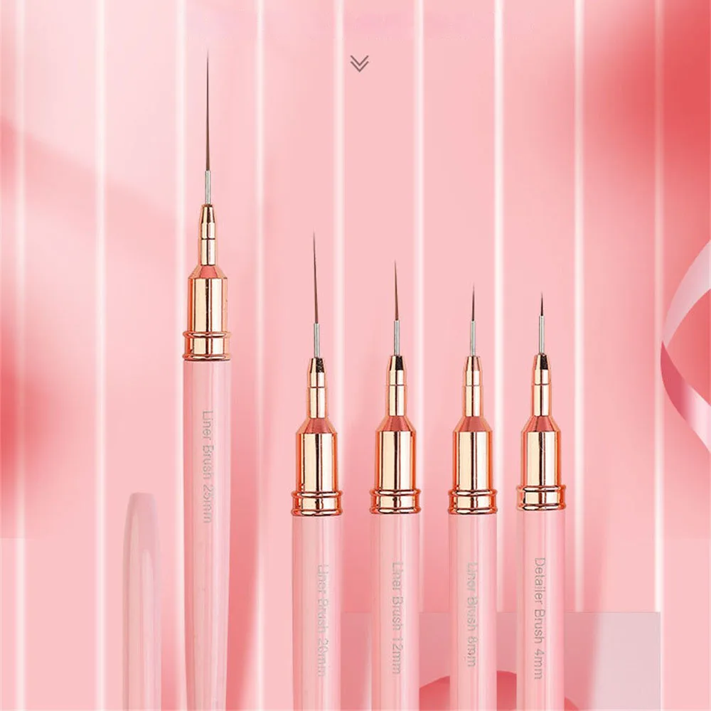 2/3PCS Nail Brush With Cover Round Head Multi Purpose Nail Drawing Pen Set Smooth Soft Tool Stylus Wire Brush Set