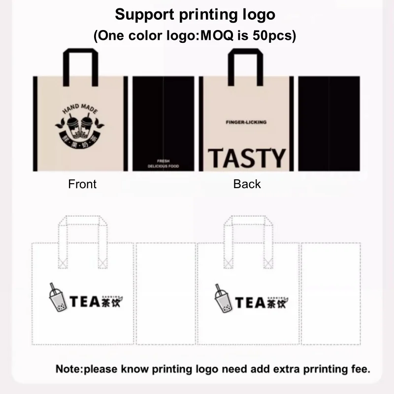 10pcs Non-Woven Insulated Tote Bags – Portable Reusable Fabric Pouches for Food, Cake, ... - SKU NWIT1834 - UGI Packaging