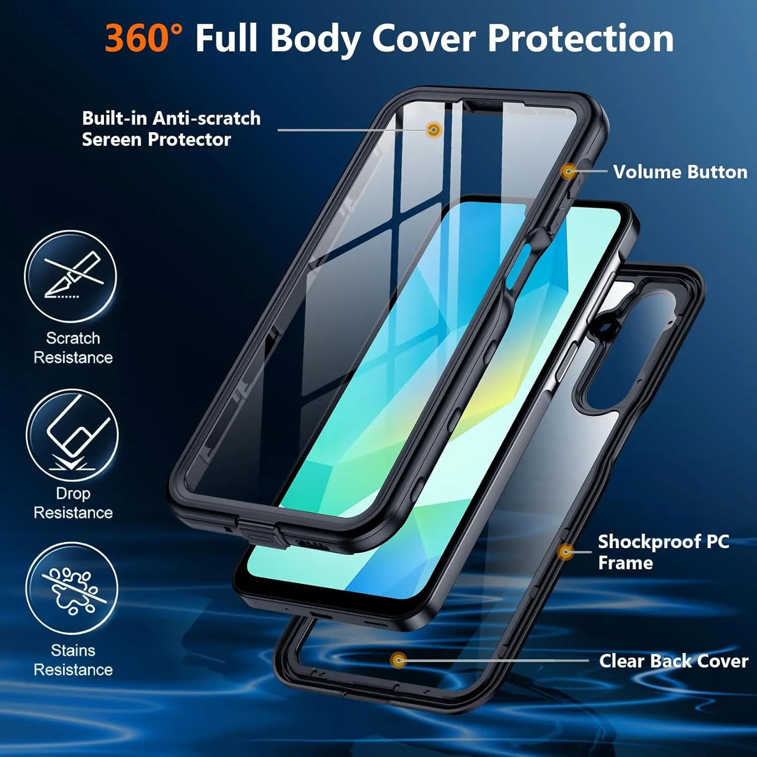 Waterproof IP68 Underwater Diving Case with Built-in Screen Protector