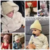 Winter Baby Hat For Kids Warm Knitted Baby Accessories Girl Boy Beanie Cap Solid Color Children Toddler Beanies Bonnet 2