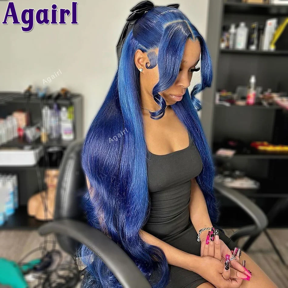 

Blue Color 13X6 Body Wave Lace Frontal Wig Pre Plucked 13x4 6x4 Glueless Human Hair Wigs for Women Cheap Wigs On Sale Clearance