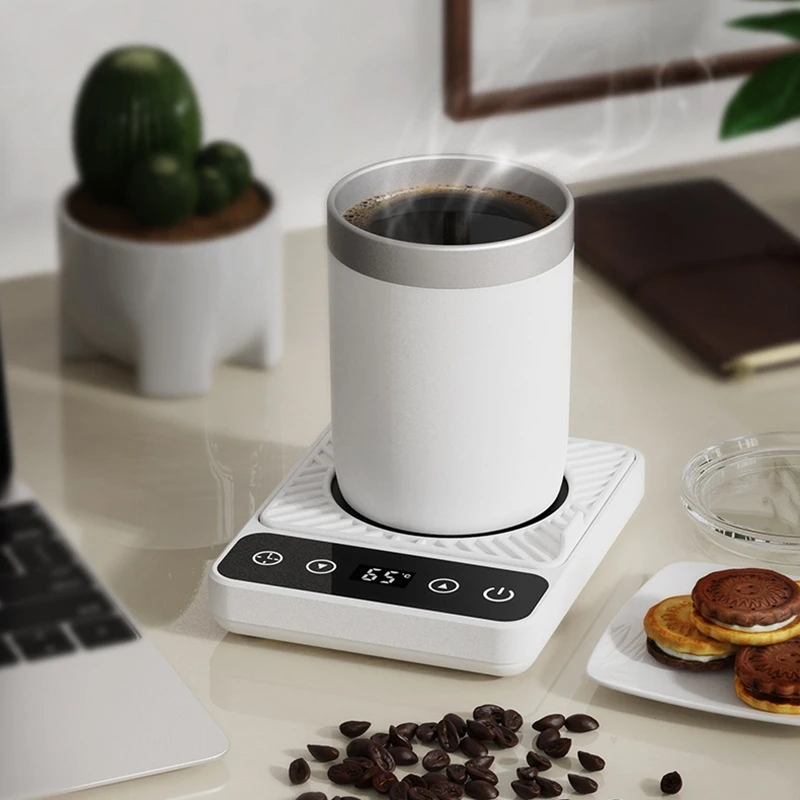 Electric Beverage Heating Plate 220V Smart Milk Tea Coffee Cup Mug Warmer 9 Temperature with Timer Automatic Shut Off for Office 110 220v coffee mug warmer cup heater 3 gear temperatures beverage cup warmer heating coaster plate pad for cocoa tea water milk