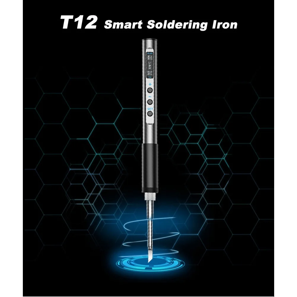 T12PRO PD 65W 디지털 디스플레이가 있는 납땜 인두, 180-450C 온도 범위, 실시간 온도 모니터링, C타입 입력