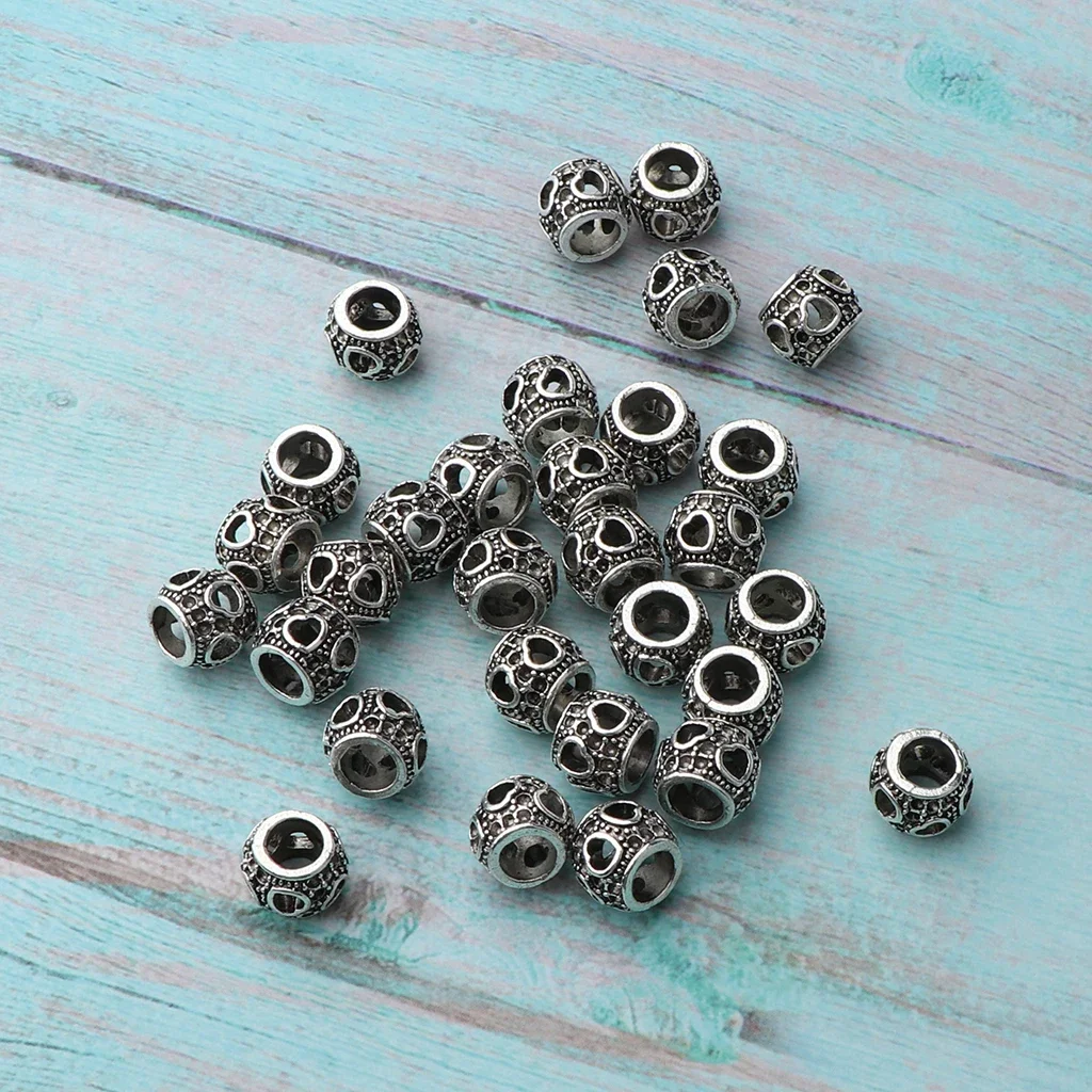 Lots 30pcs Dread Lock Beads Hair Rings Hair Braid Cuff Clip Jewelry Necklace Making