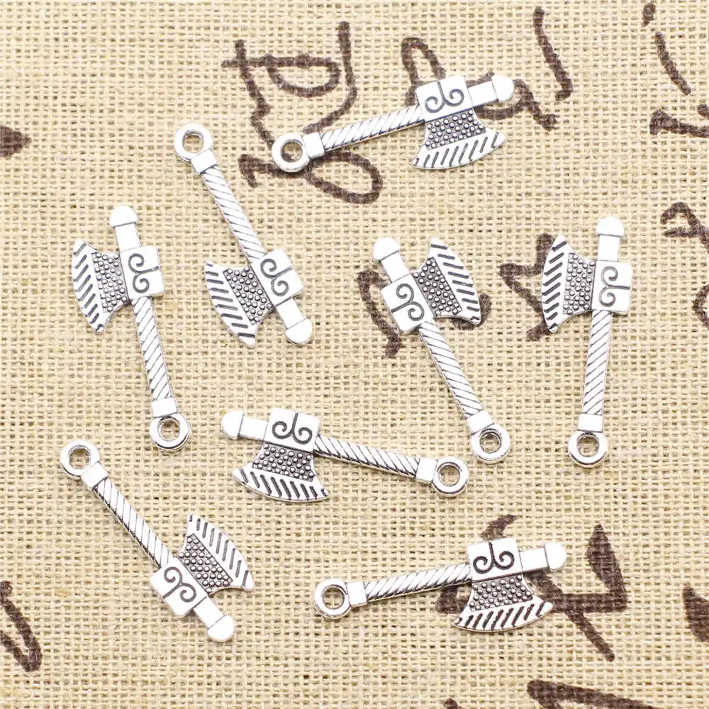 10 шт. античный серебряный цвет 10x27 мм Ax Charms Ручные ювелирные изделия Diy | Украшения