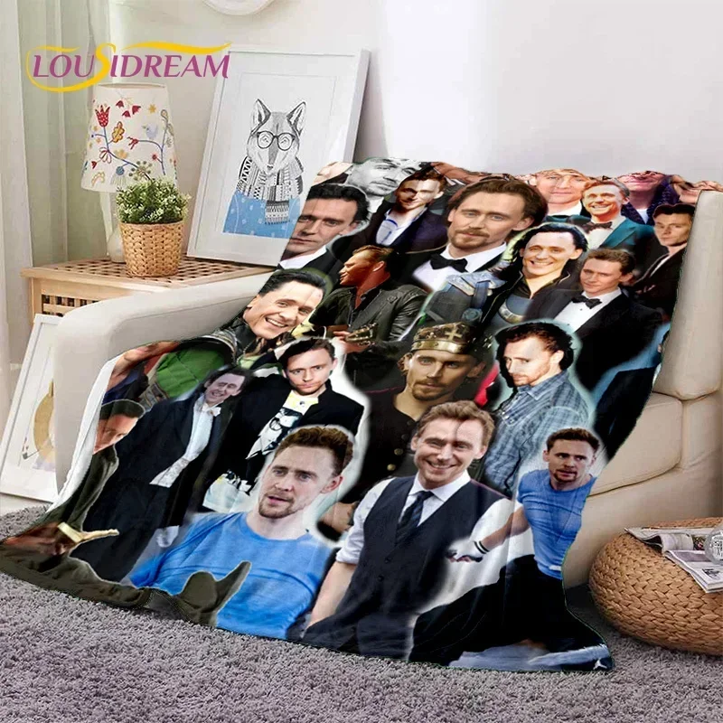 3D Tom Hiddleston Collage Actor Soft Flannel Blanket for Beds Bedroom Sofa Picnic,Throw Blanket for Outdoor Leisure Nap Gift Kid 6