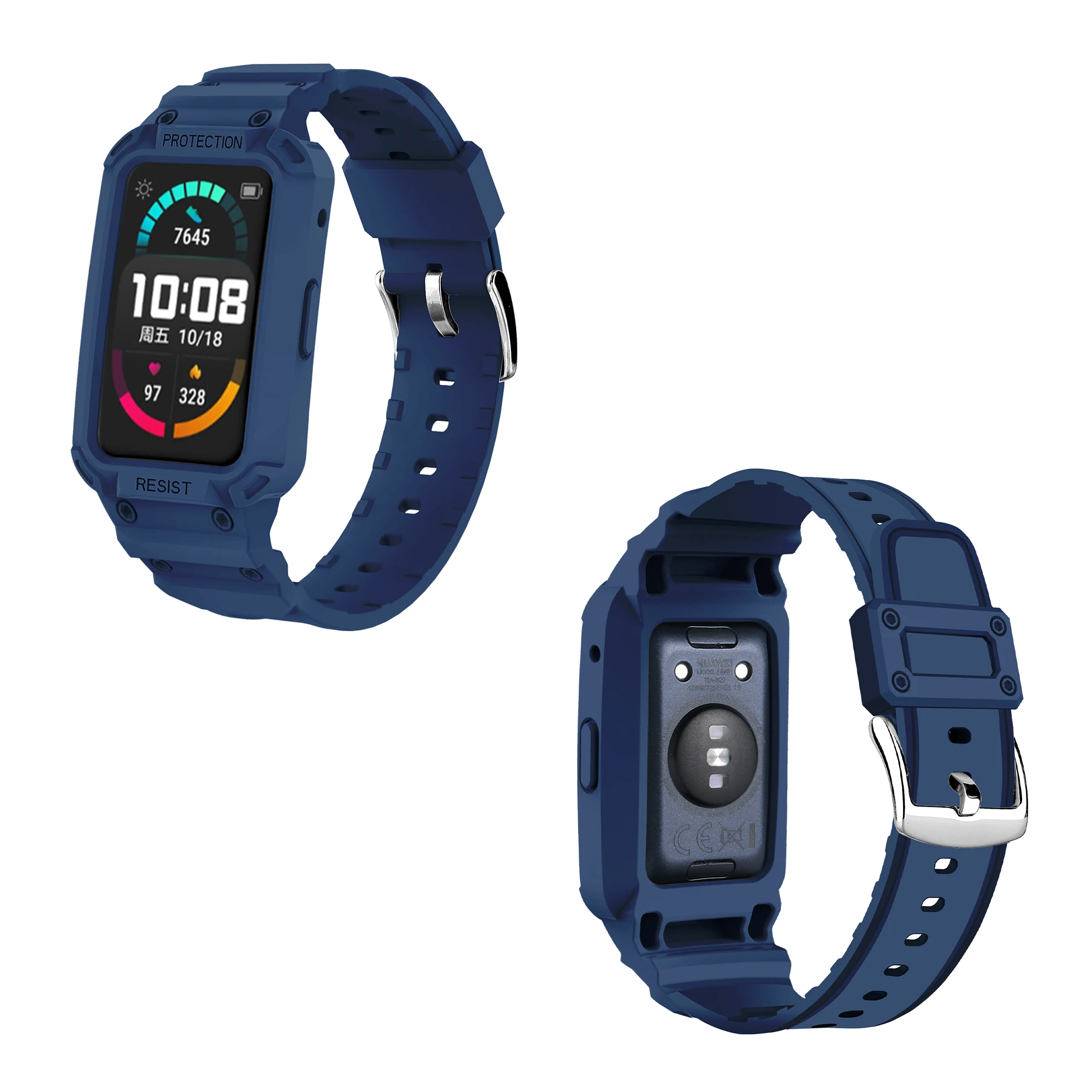 TPU Edge Shell 시계 밴드 커버 보호대 손목 스트랩 Huawei Watch Fit New/Active Honor Band 10/9/8/7/6 Pro/ES 손목 밴드 케이스