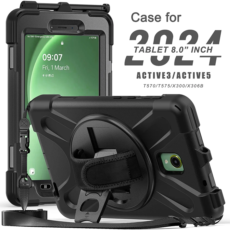 Enhanced Protective 360° Rotating Tablet Case with Stand