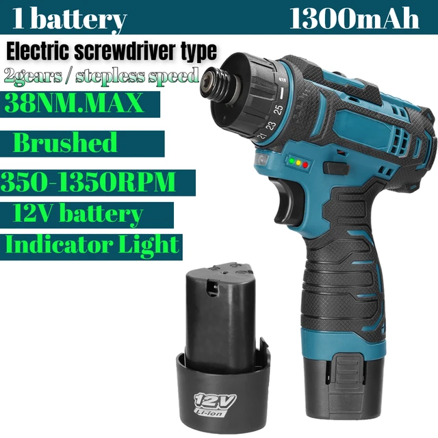 16.8V Brushless Lithium Electric Screwdriver Torque Adjustable 2 Speed Control Modes Repairing