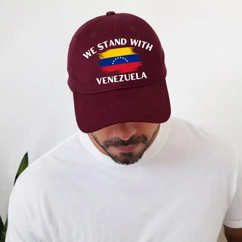 We Stand With Venezuela Hat, Anti Trump Hat, Stop War Pray For Venezuela Hat, Venezuelan Flag Solidarity Hat