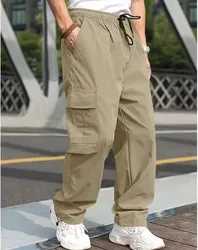 2024 New Workwear Pants Summer Youth Casual Pants European and American Men's Loose Straight Leg Casual Pants Men's