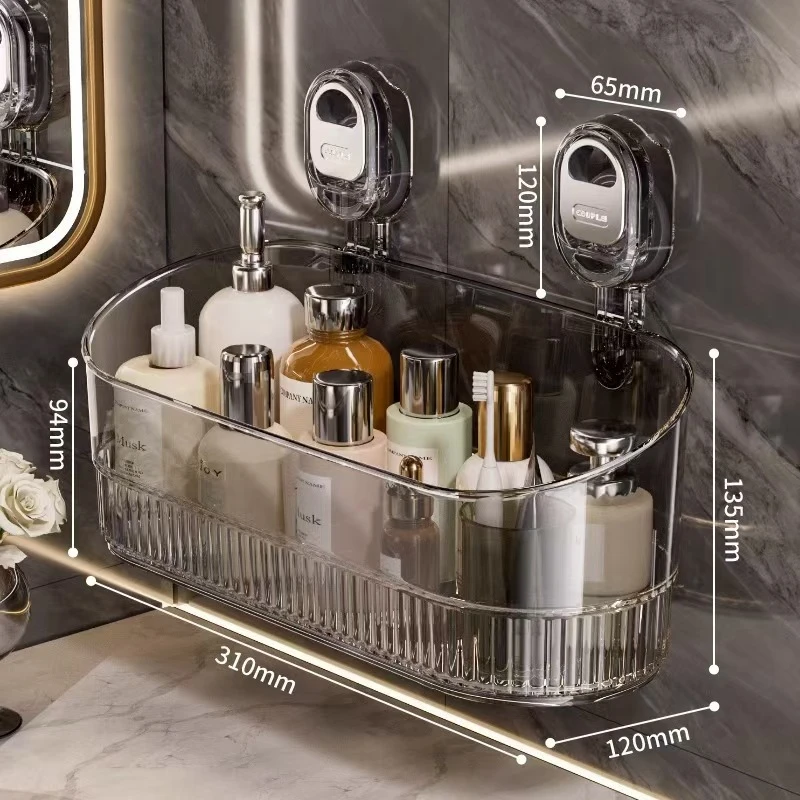 Luxury Wall - Mounted Suction CupStorage Shelf: No - Drill, for Shower & ToiletriesIdeal forBathroom Essentials3 Storage Shelves 5